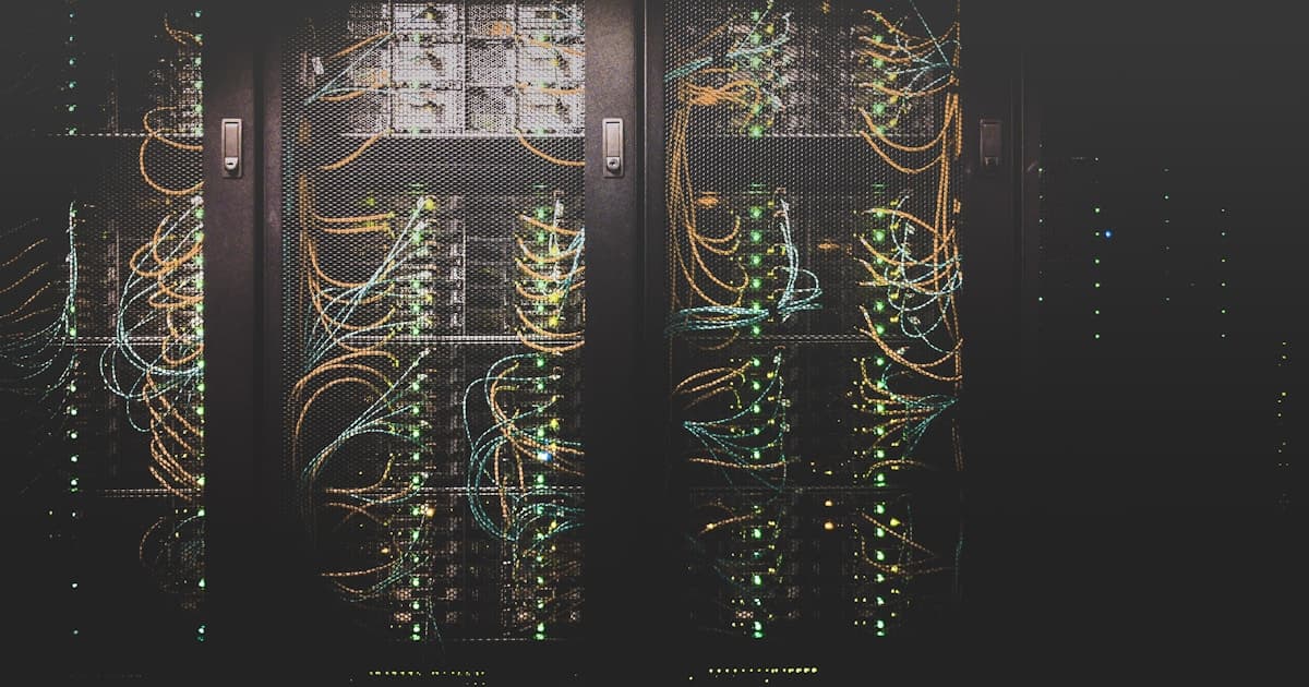 Server racks in a data center—representing on-prem infrastructure and air-gapped deployment boundaries